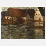 A. Rau, "An der Amper", Öl auf Karton