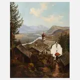 G. Ruchauer, Wallfahrtskirche Brettfall, 1888, Öl auf Leinwand