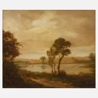 Hermann Schmiechen, "Szenerie in Frankreich", Öl auf Leinwand