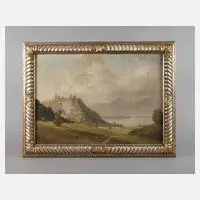 Fritz Wagner, Kirche am See, Öl auf Leinwand und Karton