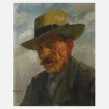 M. Wolf, Herrenportrait, Öl auf Leinwand