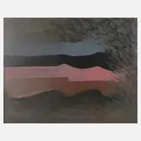Karl Stengel, Graue Landschaft, Öl auf Leinwand