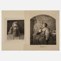 Prof. Ludwig Emil Grimm, Paar Graphiken, Radierung