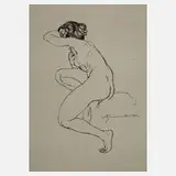 Arthur Brusenbauch, Ruhender Akt, Lithographie