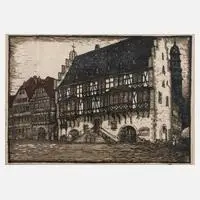 Richard Estler, Das Goldschmiedehaus in Hanau, Farbholzschnitt