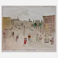 Kurt Mühlenhaupt, "Prenzlauer Allee", 1994, aquarellierte