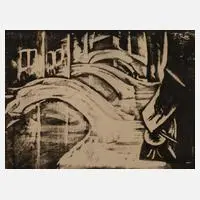 Otto Rudolf Schatz, "Venedig", Holzschnitt auf Japanpapier