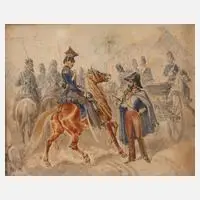 Prof. Theodor Hosemann, Österreichische Ulanen, 1842, Aquarell
