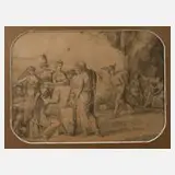 Josef Schmidt, Mythologische Szene, 1820, Tuschezeichnung
