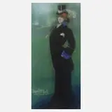 Marie J. Bloch, Dame im Reitkleid, Pastellzeichnung