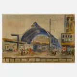 Hans-Ulrich Buchwald, In der Großstadt, Aquarell