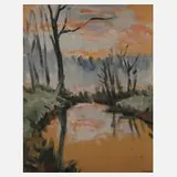 Max von Mertens, "Am Annateich vor Hannover", Gouache auf leichtem Karton