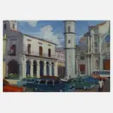 Ortloff, In der Stadt, Gouache