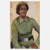 Ortloff, Frauenportrait, Gouache auf leichtem Karton