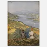 J. Pippich, Sommer am See, Aquarell über Graphitvorzeichnung