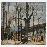 Prof. Robert Streit, Winterlandschaft, Aquarell und Deckweiß