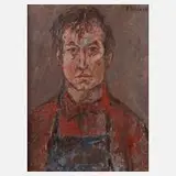 Dieter Beirich, "Selbstbildnis", Öl auf Pappe