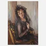 Elsa Sturm-Lindner, "Tänzerin", Öl auf grober Leinwand