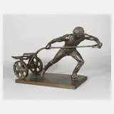 Christian August Hagen, Arbeiter mit Karren, Bronze