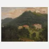 Niels Grønbek Rademacher, Villenansicht, Öl auf Karton