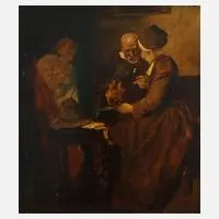 Abendliche Szene by Wilhelm Schreuer, Öl auf Papier und auf Sperrholz kaschiert, offered Nov 2022