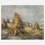 Erich Hartung, "Erntegold", 1976, Öl auf Leinwand und Keilrahmen