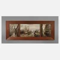 Arthur Jensen, Hamburgtriptychon, 1915, Öl auf Leinwand