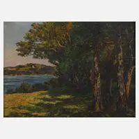 Hugo Kreyssig, "Waldrand am Starnbergersee", Öl auf Leinwand