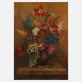 Lucien le Bois, Blumenarrangement, Öl auf Leinwand