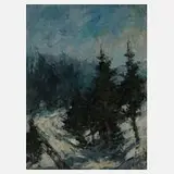 R. Prausewe, Die Stubbenkammer auf Rügen, Öl auf Papier