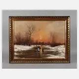 Gernot Rasenberger, Winterabend, Öl auf Leinwand