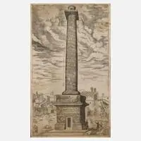 Antonio Lafreri, Die Trajan-Säule in Rom, 1544, Kupferstich