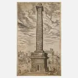 Antonio Lafreri, Die Trajan-Säule in Rom, 1544, Kupferstich
