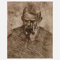 Herrenbildnis by Friedrich Schaper, Radierung mit Plattenton, offered Nov 2022