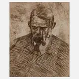 Prof. Friedrich Schaper, Herrenbildnis, Radierung mit Plattenton
