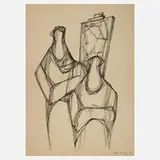 Prof. Karl Hartung, Im Atelier, Lithographie