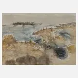 Prof. Otto Niemeyer-Holstein, Am Achterwasser, Aquarell