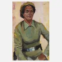 Ortloff, Frauenportrait, Gouache auf leichtem Karton