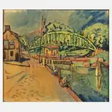 Prof. Georg Scholz, "Am Spandaukanal", Aquarell über Graphit