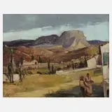 Günther Blechschmidt, Provenzalische Landschaft, Öl auf Platte