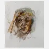 Manfred Feiler, Herrenportrait, Aquarell