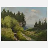 Manfred Feiler, Große Vogtlandlandschaft, Öl auf Leinwand