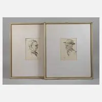 Ernst Hecker, Zwei Portraits, Bleistiftzeichnungen