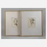 Ernst Hecker, Zwei Portraits, Bleistiftzeichnungen