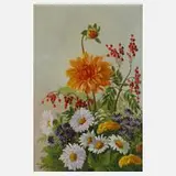 Minni Herzing, Blumenstück, Öl auf Karton