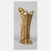 Bergmann, Jugendstilmädchen als Vase, Bronze