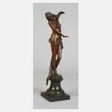 Franz Rosse, weiblicher Akt mit Papagei, Bronze