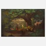 Alfred Boode, Vorm Kirchgang, 1891, Öl auf Leinwand