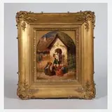 Jakob Fürchtegott Dielmann, "Kinder vor einem Madonnenhäuschen", 1839, Ölgemälden
