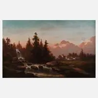 C. Lubin, Morgendämmerung im Gebirge, Öl auf Leinwand